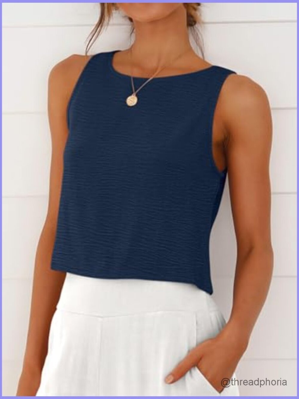 Women Crop Tank Top High Neck Sleeveless Summer Stretch Blouse - Picture 3 of 7